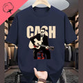 Vintage Johnny Cash Shirt Coutry Music Camisetas Cotton Crewneck Man Clothes Print Graphic T Shirts Camisa Classic Legend Tees