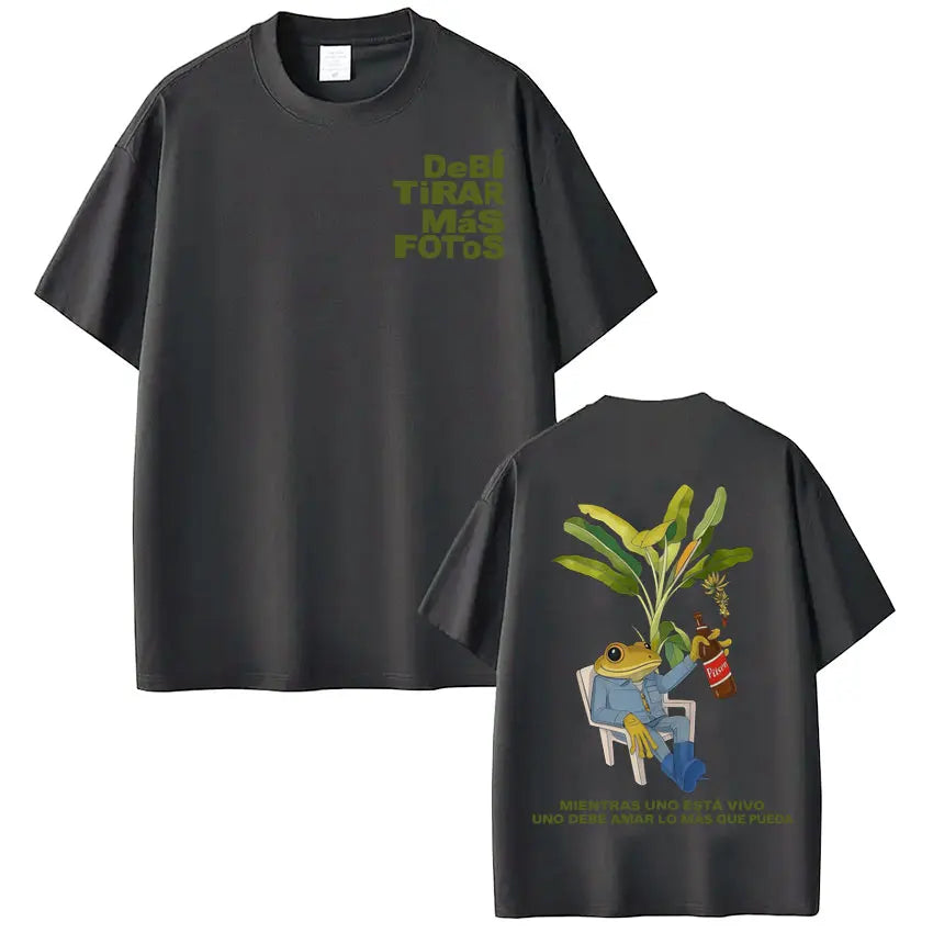 Rapper Bad Bunny T-shirt Debi Tirar Mas Fotos DTMF World Tour T Shirts Men's Women Fashion Vintage Hip Hop Streetwear T-shirts