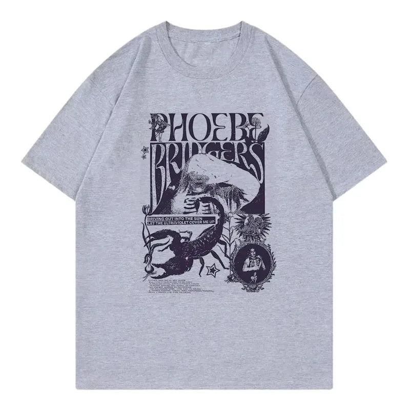 Phoebe Bridgers on Tour T Shirt Fashion Women Clothing Harajuku T-Shirt Unisex High Quality Casual Cotton Tees Shirts Graphic