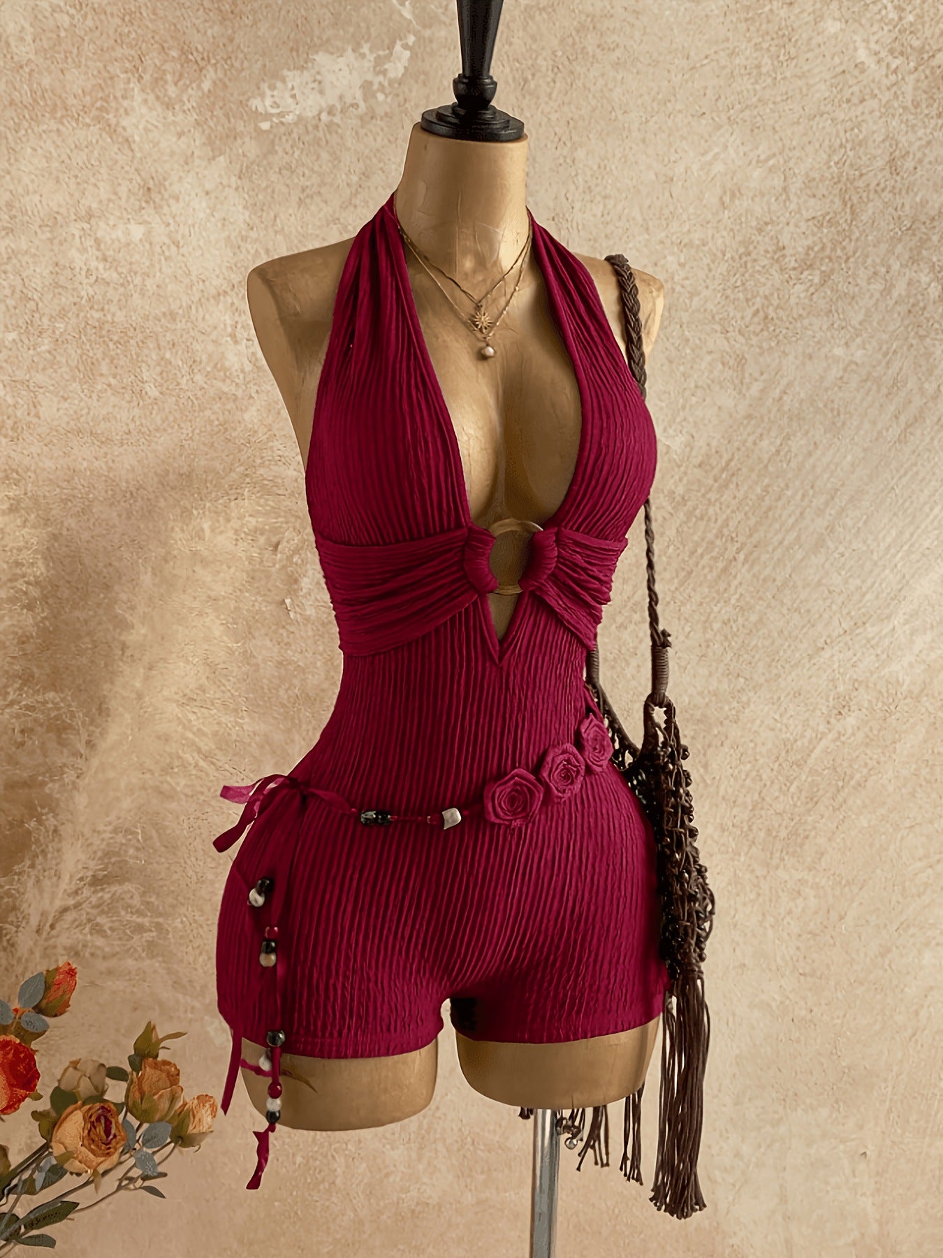 Womens Backless Knitted Bodycon Dress