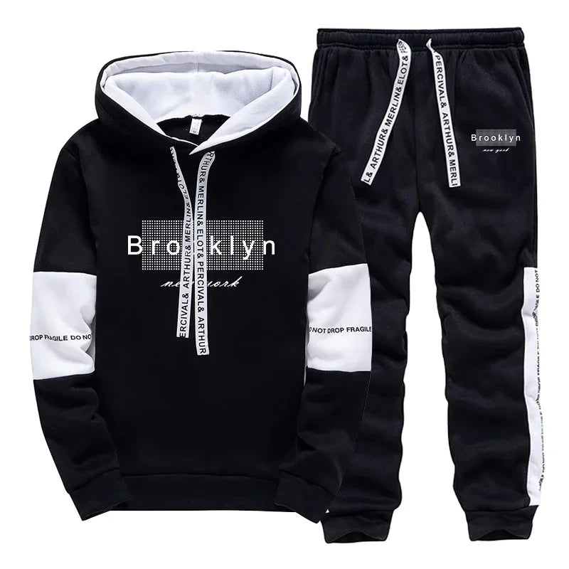 2026 Mens Tracksuit Printing Casual Sweatshirts Outdoor Sports Jogging Man Clothing Single Piece Hoodie Pants Fashion Sportswear