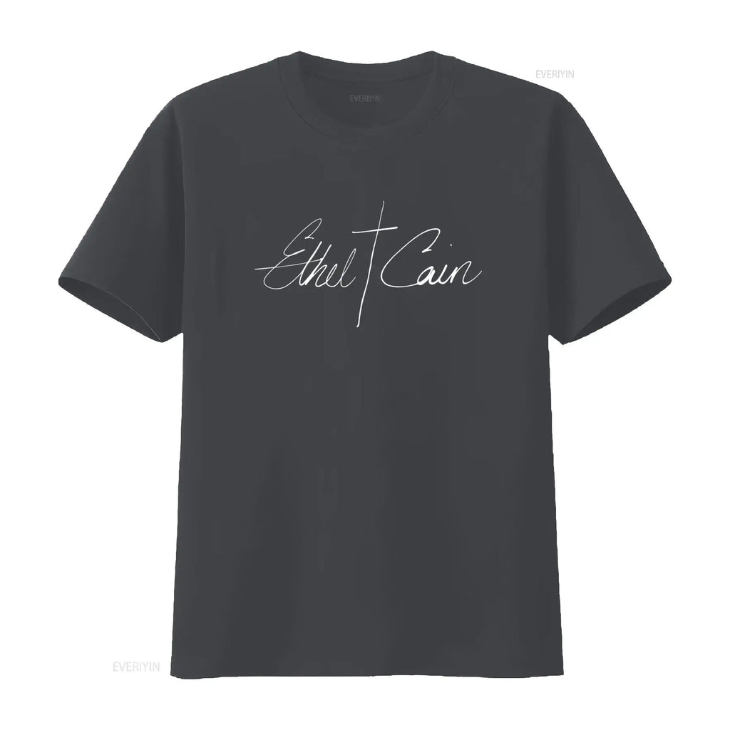 Ethel Cain Logo Preachers Daughter Heavyweight Black  T Shirt vintage Washed Slightly graphic Breathable Comfortable