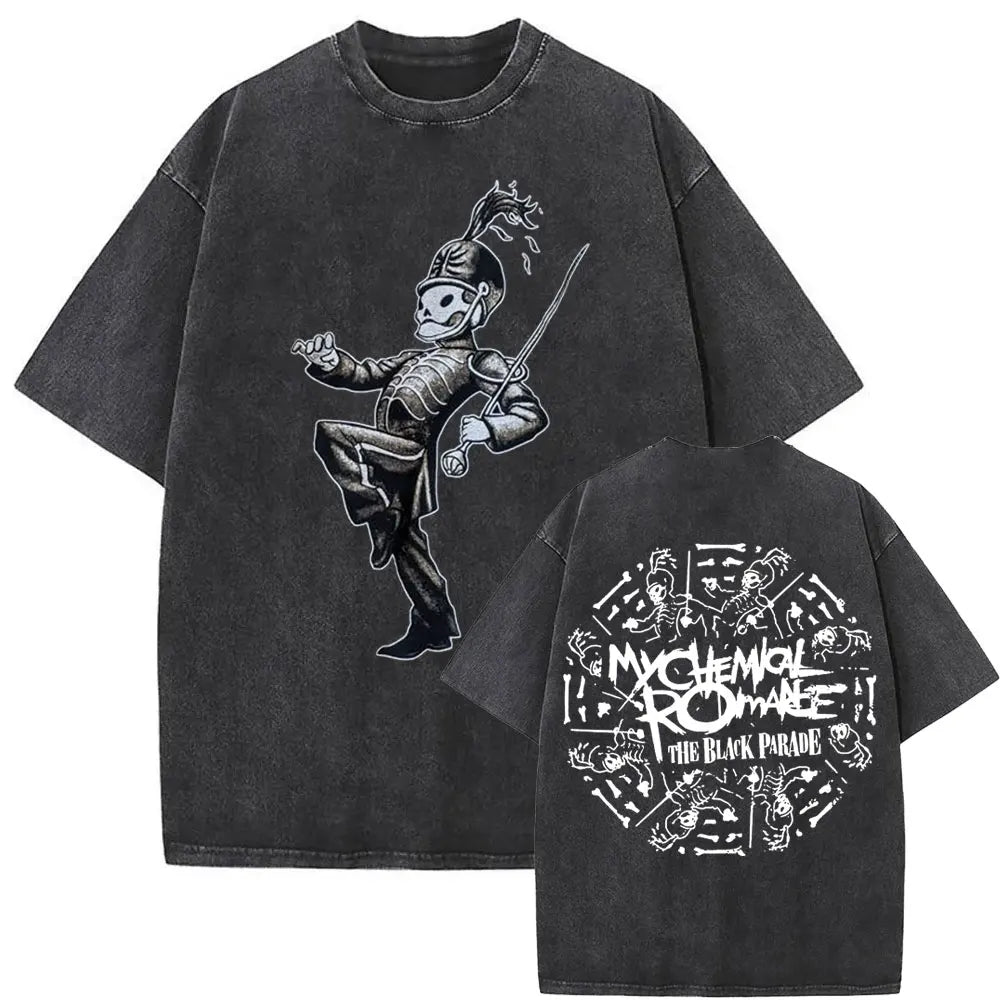 Washed Vintage Rock Band My Chemical Romance The Black Parade Tour 2025 T-shirt Men Women Fashion Punk Emo Oversized T Shirts