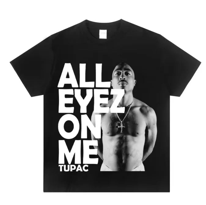 2PAC Tupac American Rap Rapper 2026  New T-Shirt Men 100% Cotton Loose Crew Neck West Coast Rock Trend Short Women