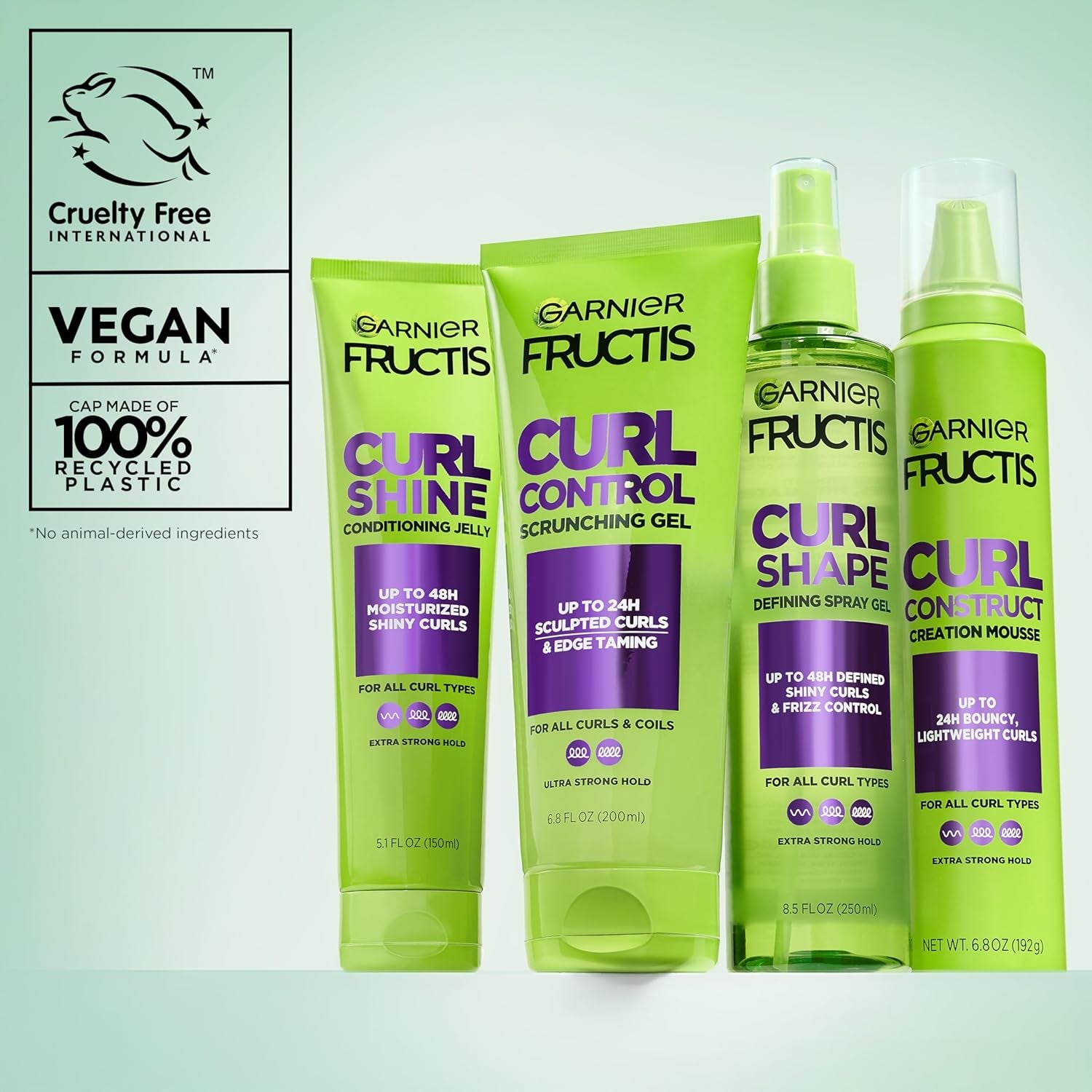 Garnier Fructis Curl Shine Conditioning Hair Gel, Frizz Control for Curly, Wavy, and Coily Hair, Extra Strong Hold for up to 48 Hrs of Bouncy, Moisturized Curls, 5.1 Fl Oz (Packaging May Vary)