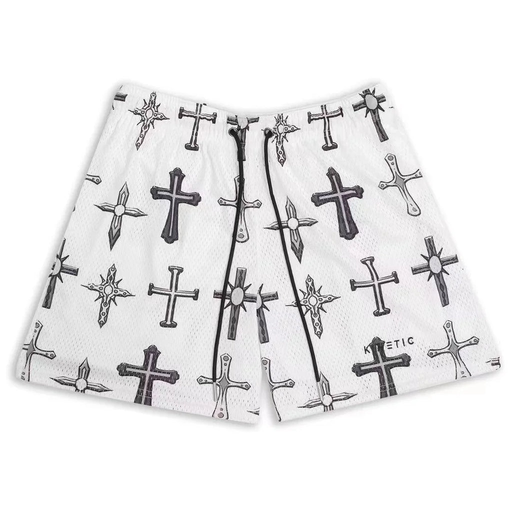 2025 Breathable Men Shorts GYM Basketball Running Quick-Drying Shorts Baggy Flame Print Fashion Shorts Summer Shorts