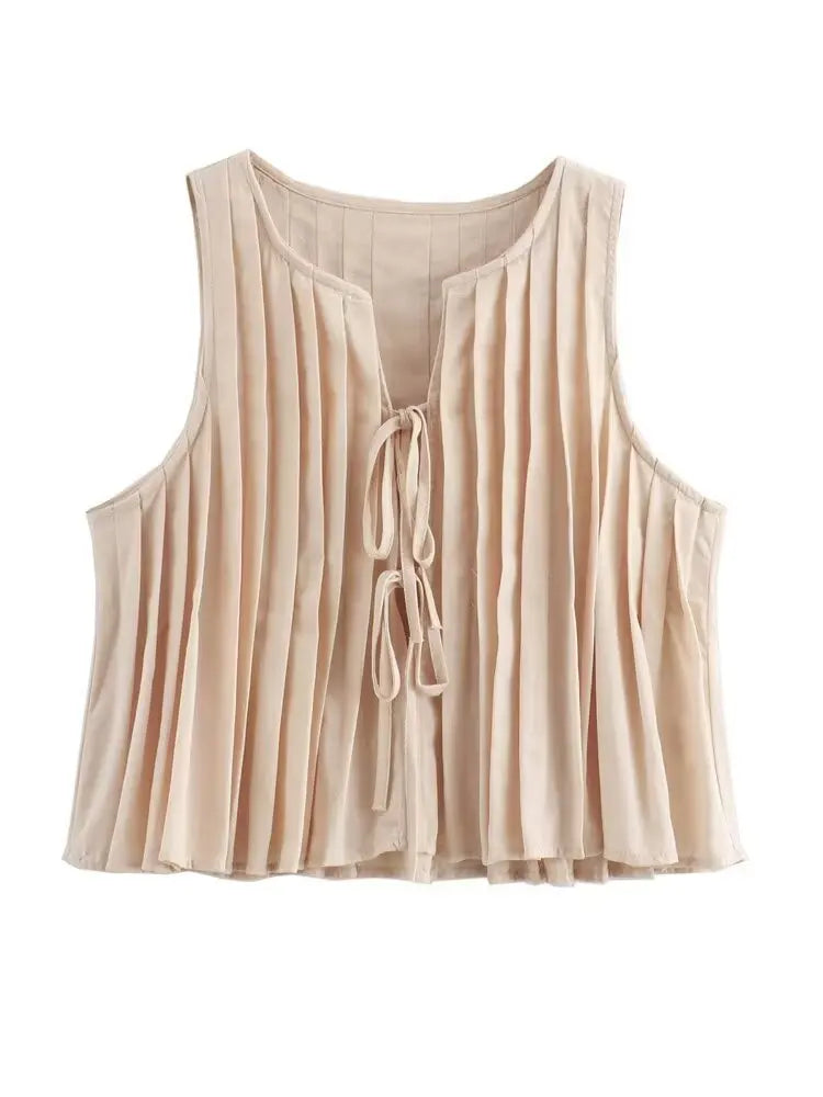 Women's Bow Lace up Hollow out Slim Pleated Blouses Svele T-shirts Three-acetate Fiber 100% Autumn Fashion Ladies' Tops