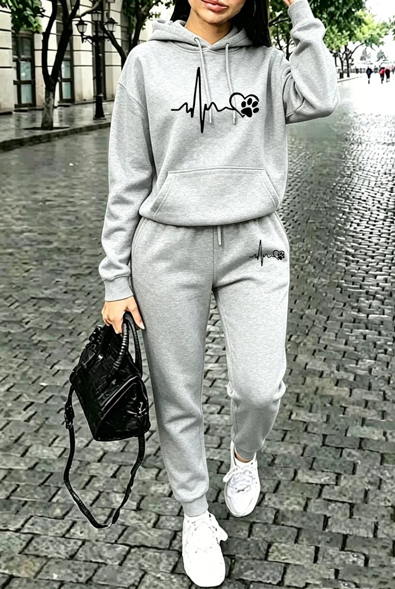 Hot Sales Womens Tracksuit Street Casual Sweatshirts Outdoors Sports Jogging Clothing Autumn Versatile Single Item Hoodie Pants