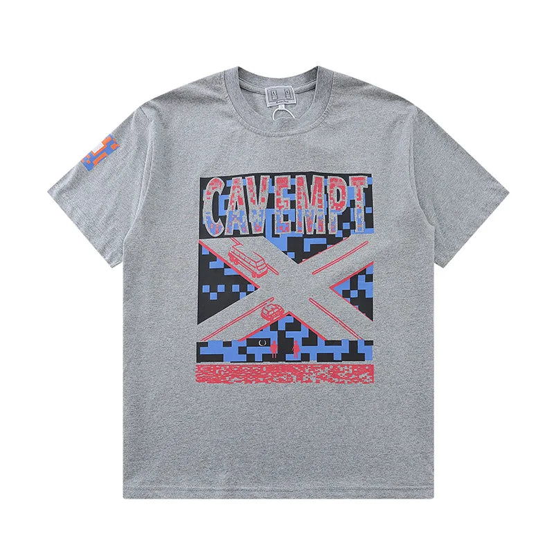 Japanese Trend Brand CAV EMPT T-shirts Simple Line Drawing Letter CE Pattern Print Loose Casual Cavempt  Short Sleeve