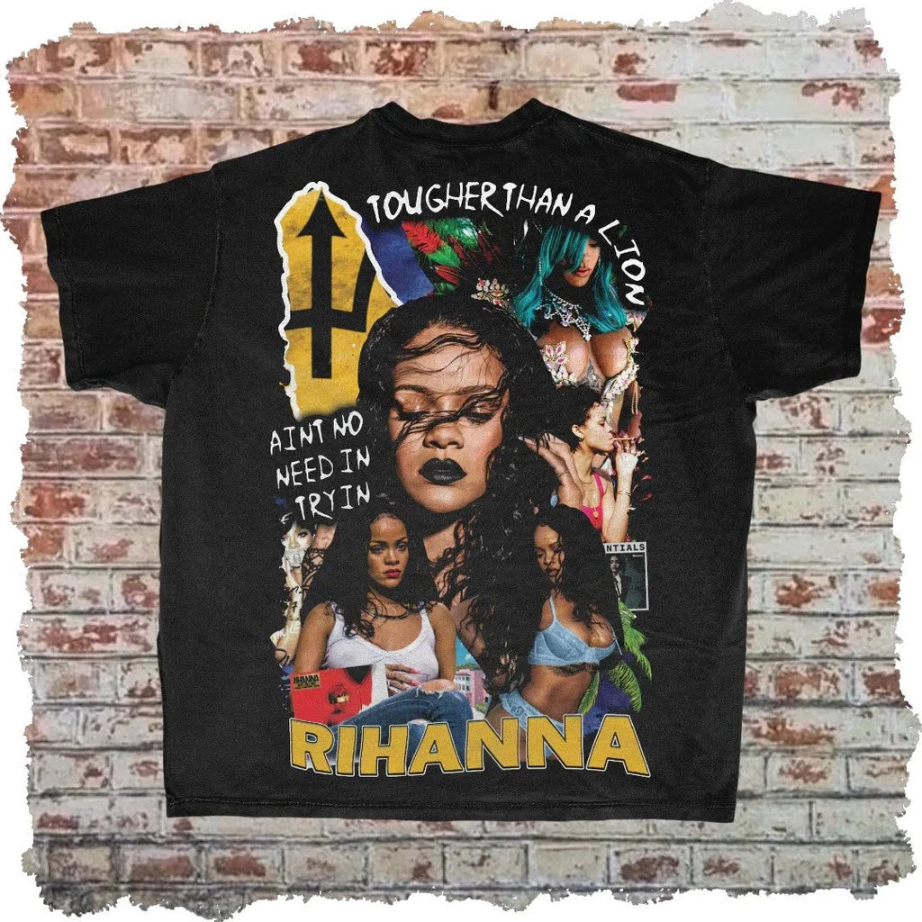 Rihanna Double-sided Rap T-shirt, Bad Girl RiRi Modern Pirated Rap T-shirt, Rihanna Fan Gift T-shirt