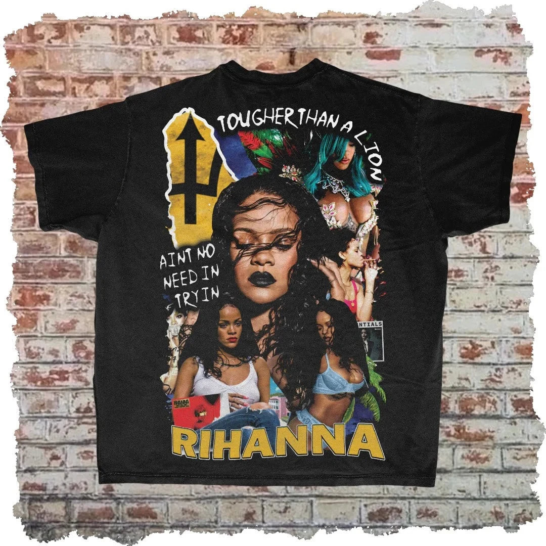 Rihanna Double-sided Rap T-shirt, Bad Girl RiRi Modern Pirated Rap T-shirt, Rihanna Fan Gift T-shirt