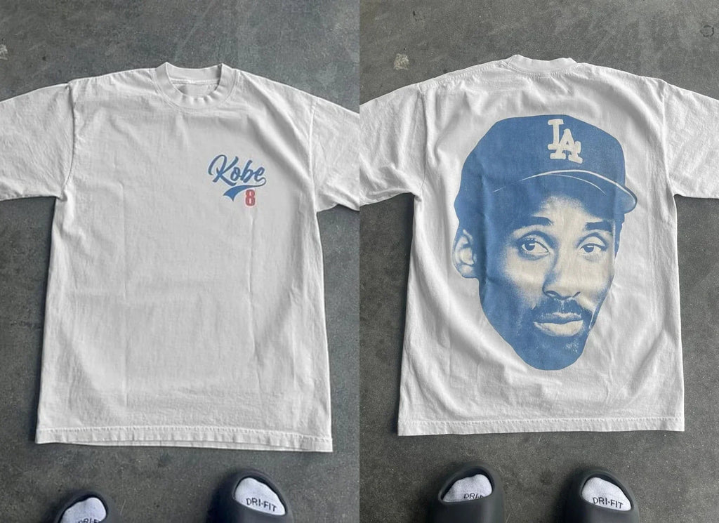 LA Lakers Kobe Bryant Men Cotton TShirt Vintage Retro Athletic Casual Gym Muscle Fitness White