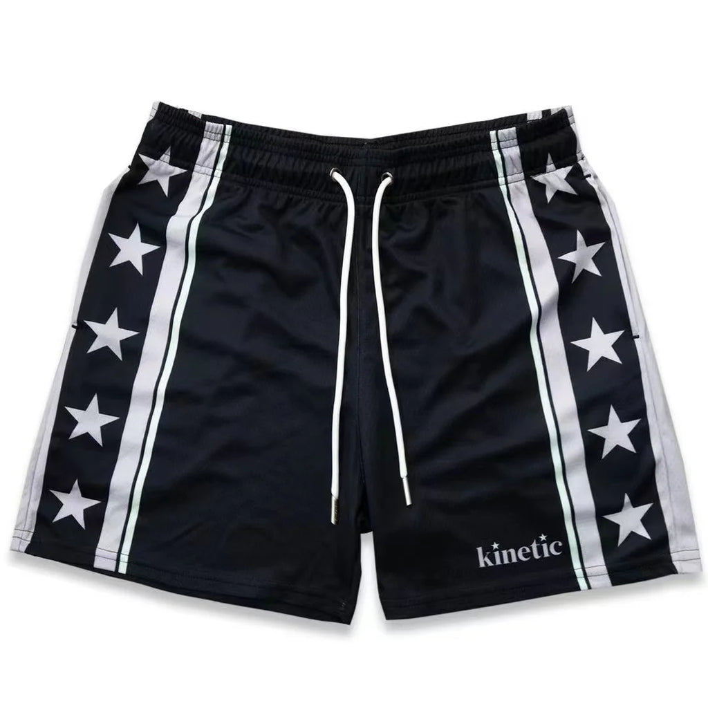 2025 Breathable Men Shorts GYM Basketball Running Quick-Drying Shorts Baggy Flame Print Fashion Shorts Summer Shorts