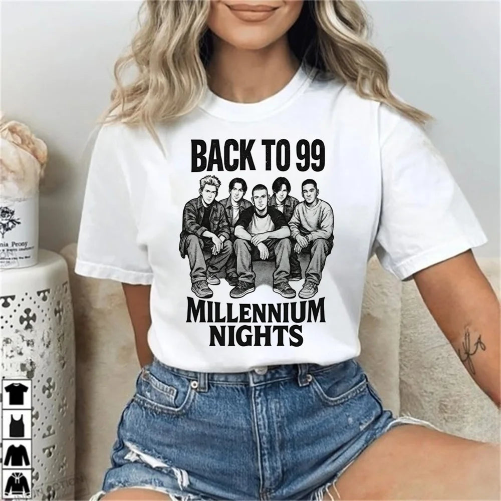 Backstreet Boys top tees women Retro hip hop Classic 2000s kawaii Pastel t-shirt Y2k Vintage Digital Grunge graphic