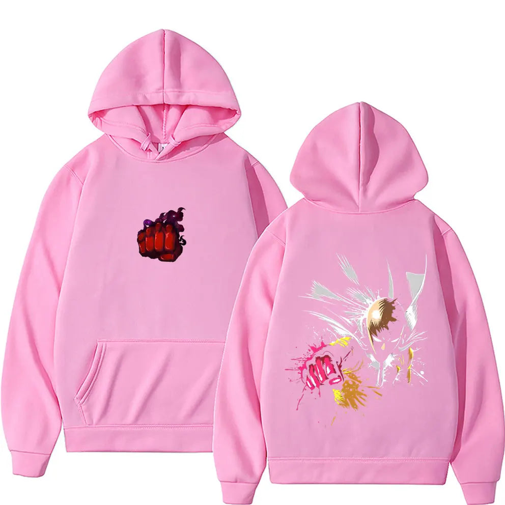 Anime One Punch Man Saitama Graphic Hoodie Men Women Casual Fleece Cotton Sweatshirt Male Cosplay Oversized Pullover Tracksuit