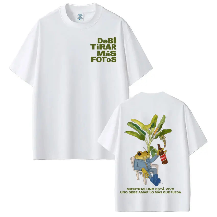 Rapper Bad Bunny T-shirt Debi Tirar Mas Fotos DTMF World Tour T Shirts Men's Women Fashion Vintage Hip Hop Streetwear T-shirts
