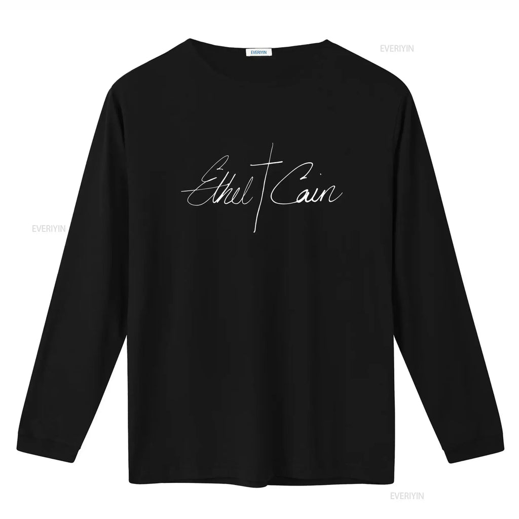 Ethel Cain Logo Preachers Daughter Heavyweight Black  T Shirt vintage Washed Slightly graphic Breathable Comfortable