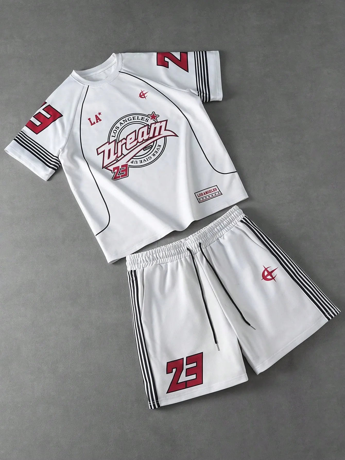 2026 Summer New Men's Short-Sleeved Shorts Set with 3D Letter Print - Street Casual Fashion Comfortable Soft Breathable