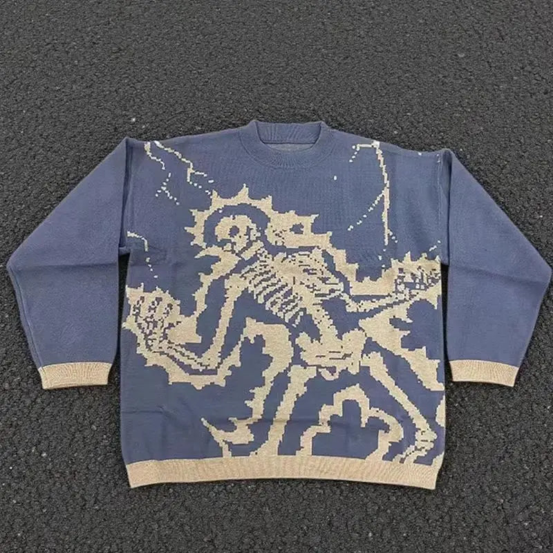 Butterfly Anime Girl Knitwear Sweater Pullovers 2024 Winter Harajuku Y2k Vintage Men's Jumpers Wool Women's Sweater Sweatshirts