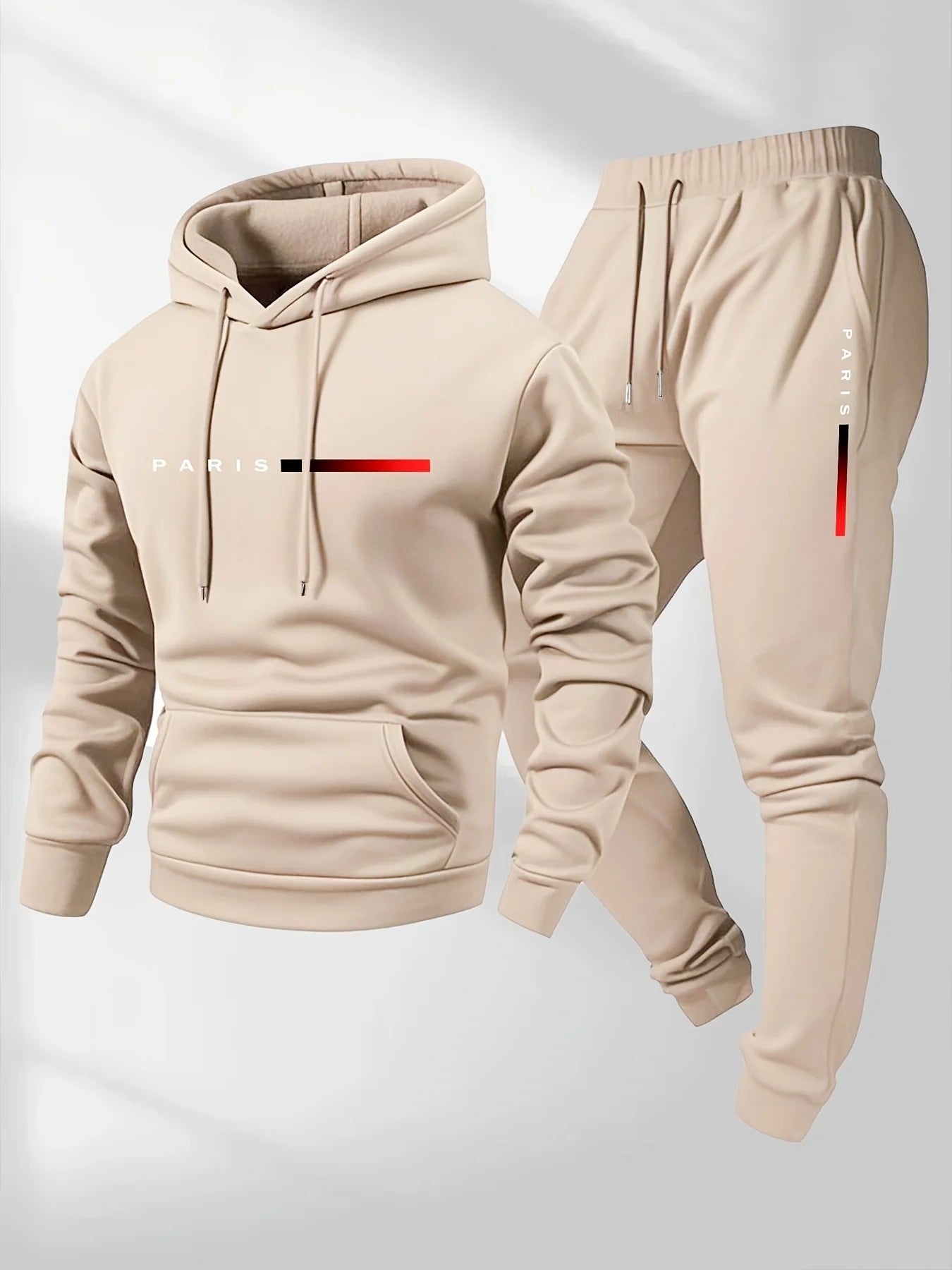 New Trend Street Fashion Letter Printed Sportswear Set Men's Hooded Sportswear Pants Set Spring and Autumn Winter Warmth Set