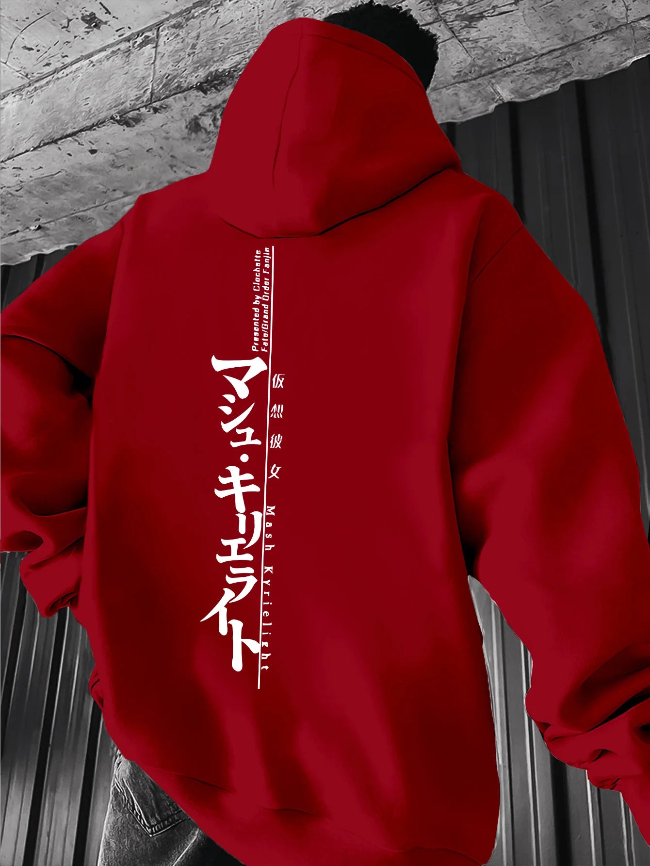 Mens Fashion Casual Style Hooded Sweatshirt Harajuku Male Tops Fashion Streetwear Hoodie Japanese Letter Pattern Men's Hoodie