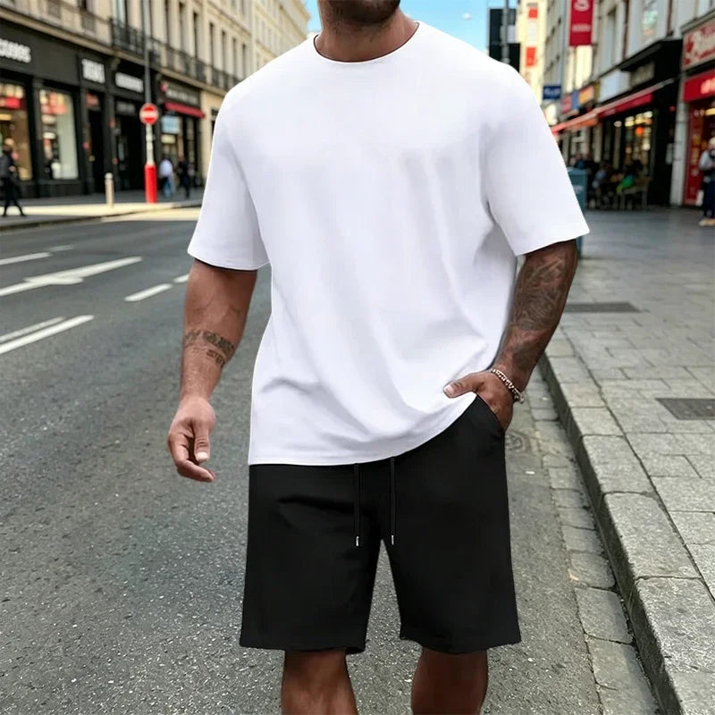 Men's T-Shirt Set Casual O Neck Tees Tracksuit 2026 Sports Jogging Man Clothes Summer Fashion Mix and Match Short Sleeves Shorts