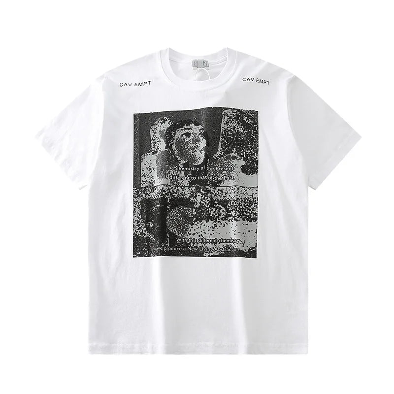 Japanese Trend Brand CAV EMPT T-shirts Simple Line Drawing Letter CE Pattern Print Loose Casual Cavempt  Short Sleeve