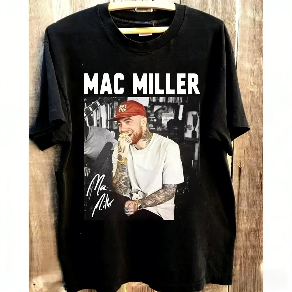 summer 100 cotton men Neutral T-shirt Printed Retro T-shirt Men's T-shirt Mac Miller 90s Basic unisex Short