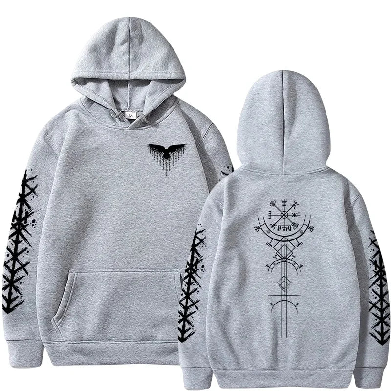 Autumn Winter Hot Sale Men's Hoodie High Grade Ancient Viking Rune Pattern Sweatshirt Male Home Outdoor Comfort Warm Casual Coat