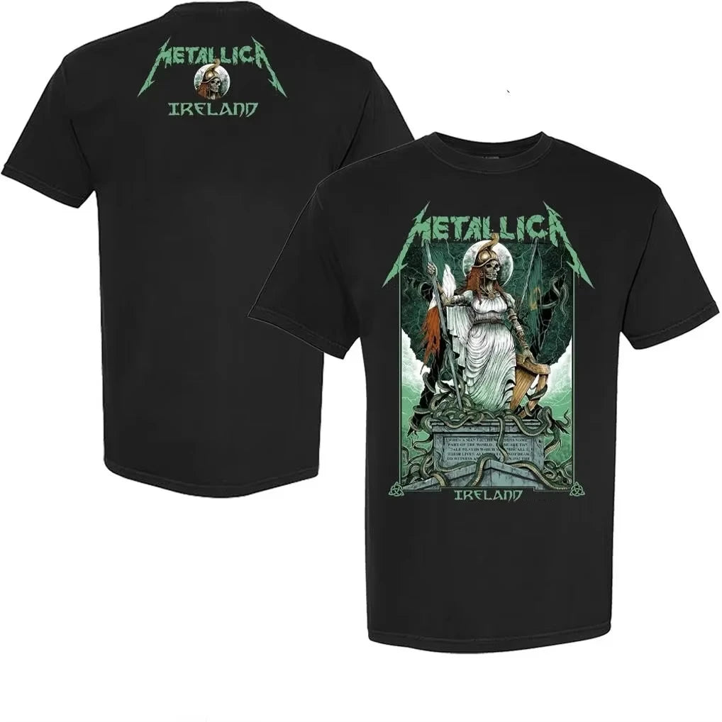 Metallica Frankfurt 2026 Band T-shirt men and women summer cotton clothing Gothic high quality short sleeved Tee streetwear