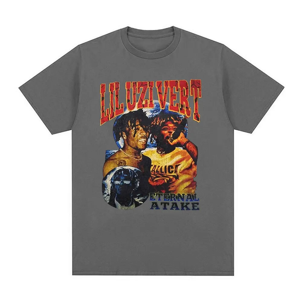 Rapper Lil Uzi Vert T-shirt Music Album Eternal Atake Graphic T Shirt Men's Hip Hop Vintage Short Sleeve Oversized T-shirts Tops