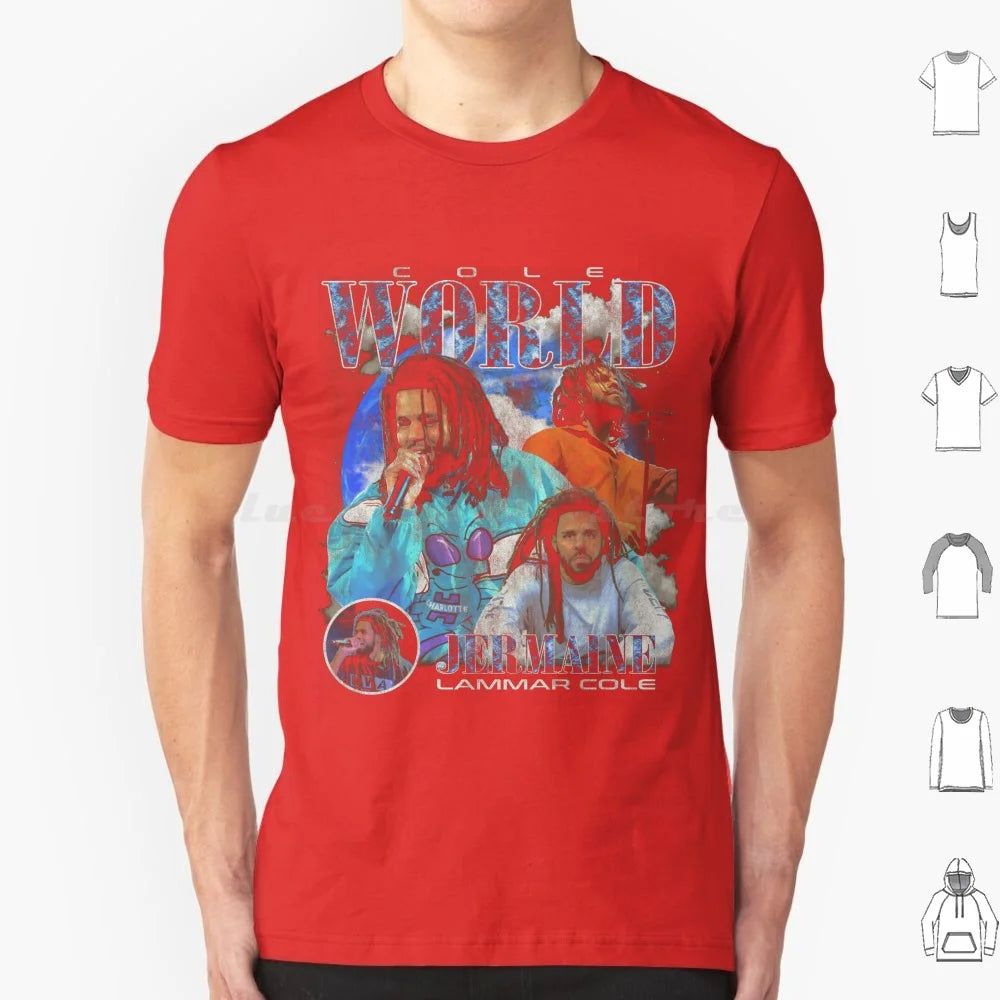 Jermaine Lamarr Cole Vintage Bootleg Graphic Fans Made T Shirt Big Size 100% Cotton J Cole Jermaine Lamarr Cole Hip Hop Rapper