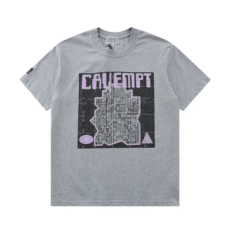 Japanese Trend Brand CAV EMPT T-shirts Simple Line Drawing Letter CE Pattern Print Loose Casual Cavempt  Short Sleeve