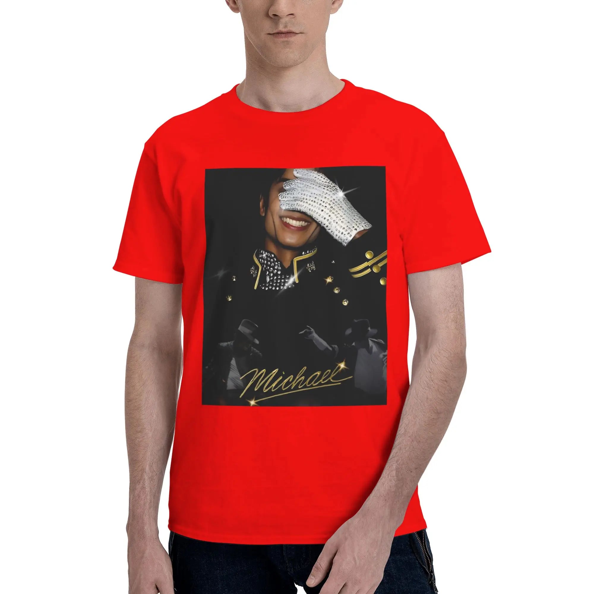 Micheal jackson Funny Graphic 100% Cotton T-Shirt MJ Tops Tees For Men