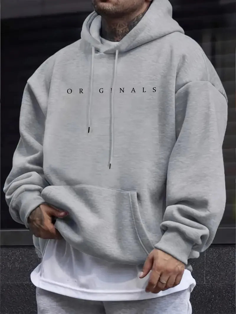 The new men's hooded sweatshirt for Spring and Autumn 2025 is casual fashionable and soft with 3D letter pattern printing