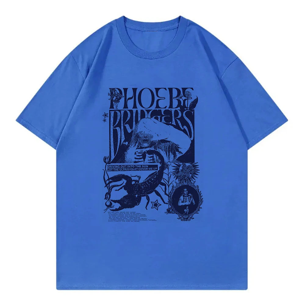 Phoebe Bridgers on Tour T Shirt Fashion Women Clothing Harajuku T-Shirt Unisex High Quality Casual Cotton Tees Shirts Graphic