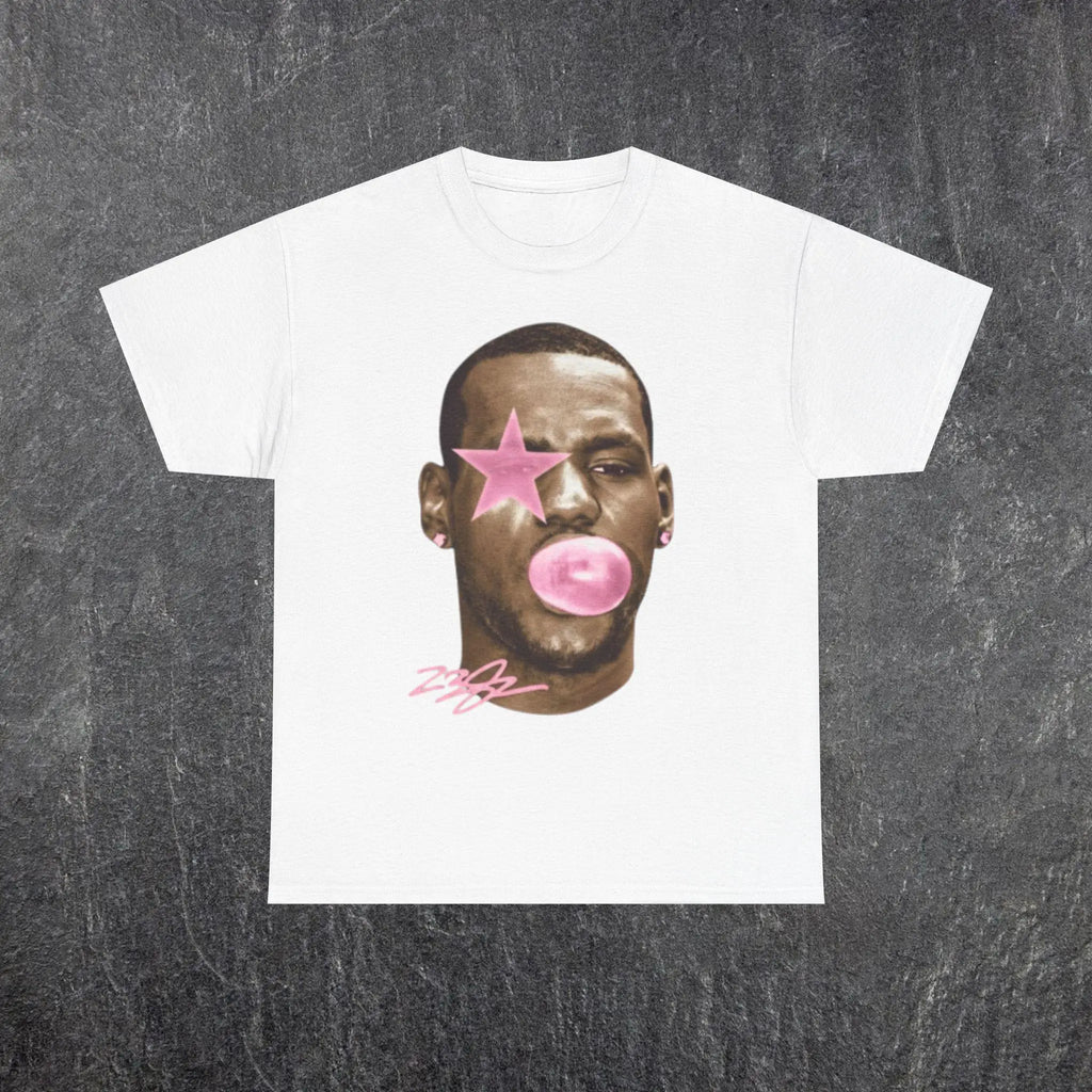 LeBron James Retro T-shirt Basketball Legend Pattern T-shirt, Loose Print T-shirt Cool Handsome Boys T-shirt