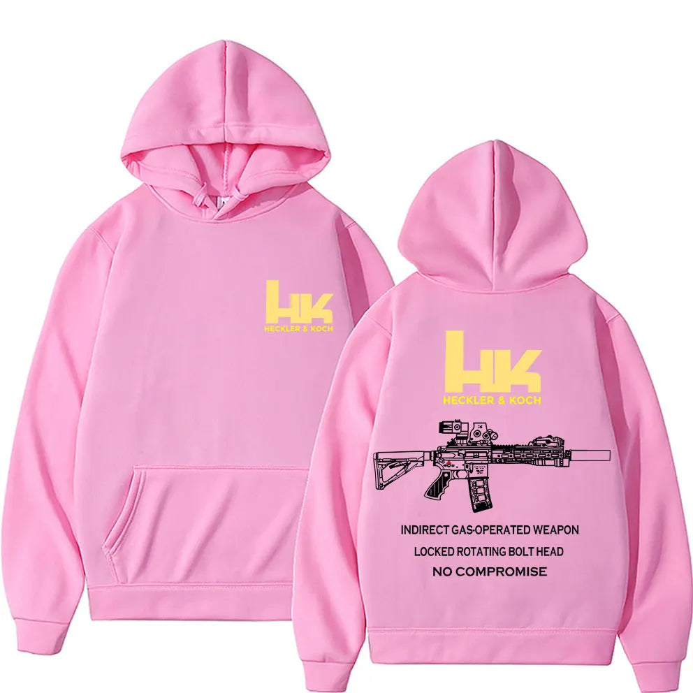 Heckler & Koch HK Fashion M4 Gun Design Men's Casual Retro Trend Pullover Streetwear Autumn and Winter Warm Hoodie