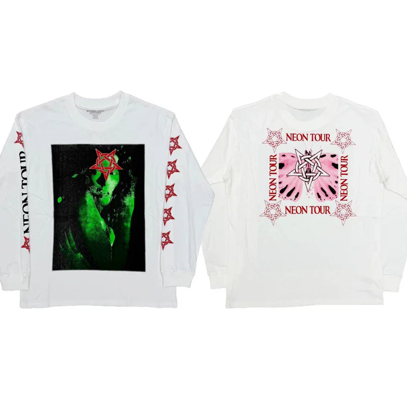 High New 2026 Men Playboi Carti Neon Tour merch White T Shirts T-Shirt Hip Hop Skateboard Street Cotton T-Shirts Tee Top #H9