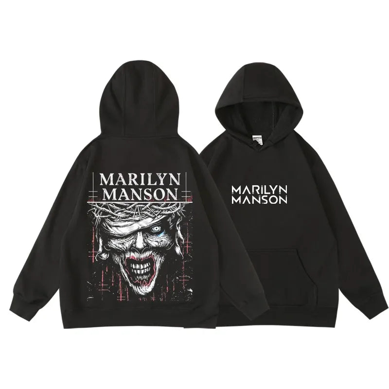 Rock Marilyn Manson Manson Band Autumn/Winter Hooded Pullover Sweatshirt for Men and Women