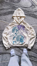 Harajuku Jojo Bizarre Adventure Zip Up Hoodies Embroidery Johnny Joestar Zip Up Hoodie Hip Hop CoupleS Y2k Street Sweatshirt