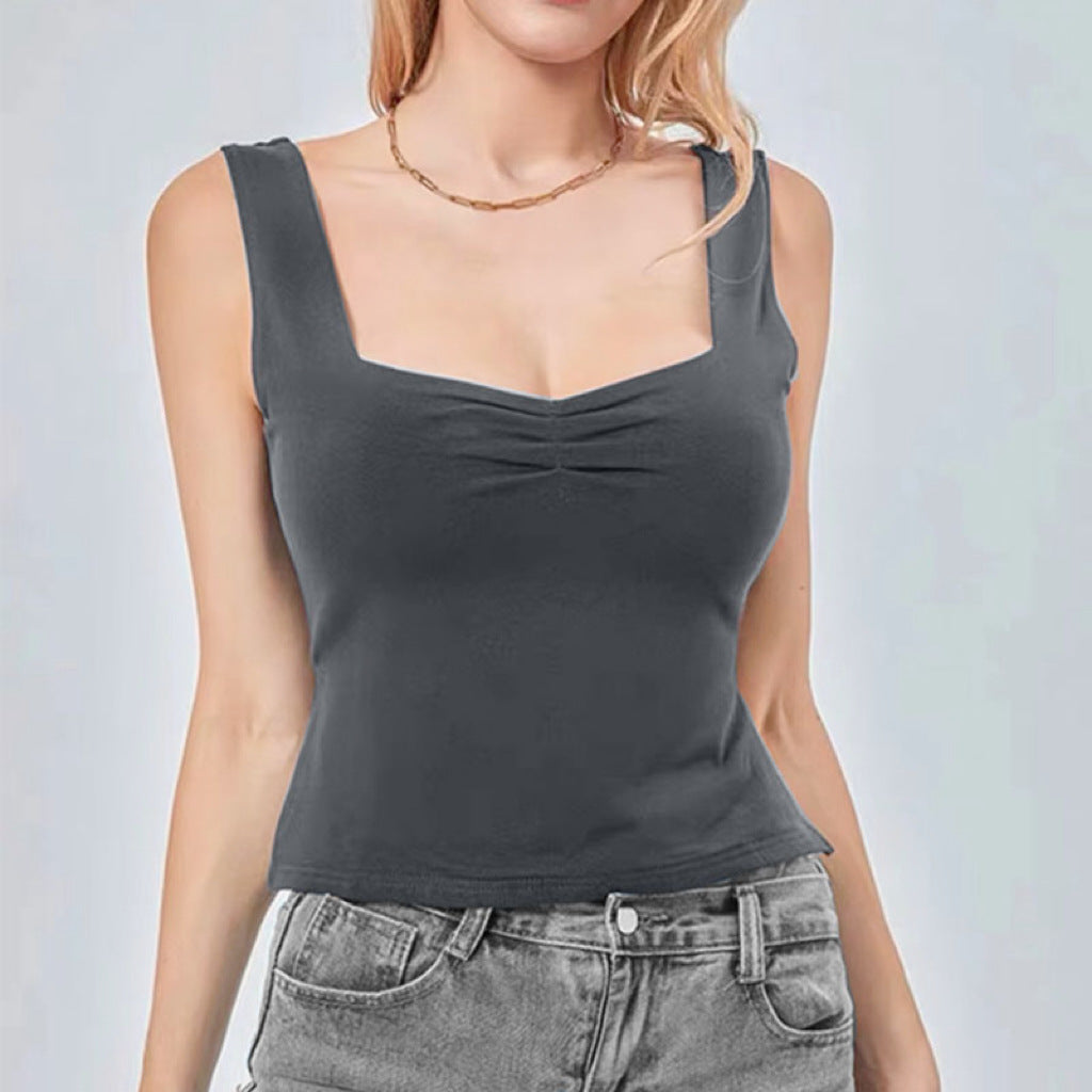 Backless Square Neck Crop Vest