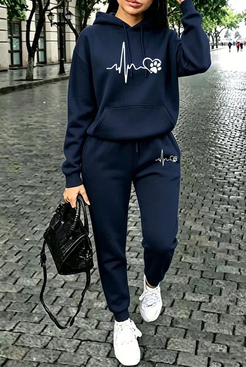 Hot Sales Womens Tracksuit Street Casual Sweatshirts Outdoors Sports Jogging Clothing Autumn Versatile Single Item Hoodie Pants
