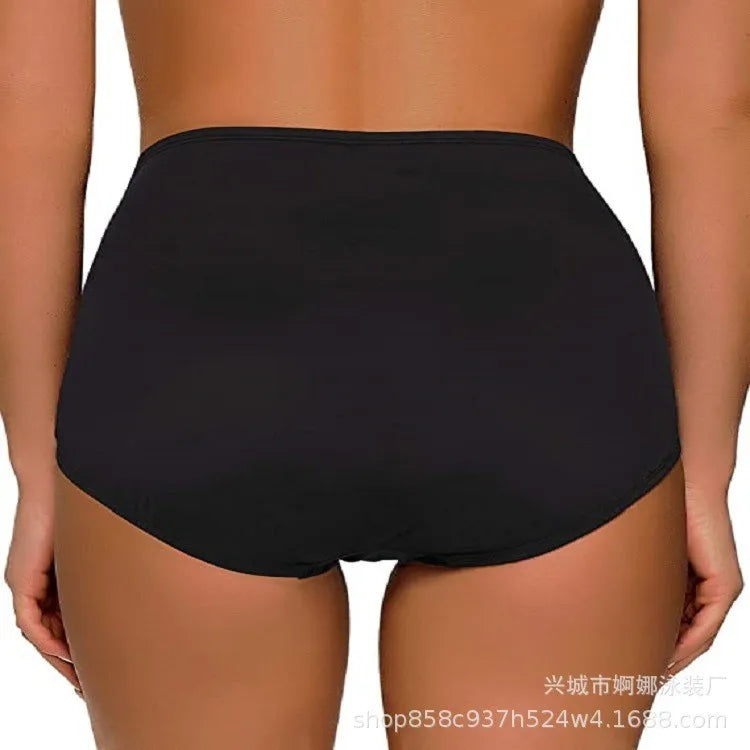 Woman Swimsuits Swim Shorts High Waist Black Swimming Shorts Butt Lifting Navy Blue Bathing Shorts Tankini Beach Shorts Solid