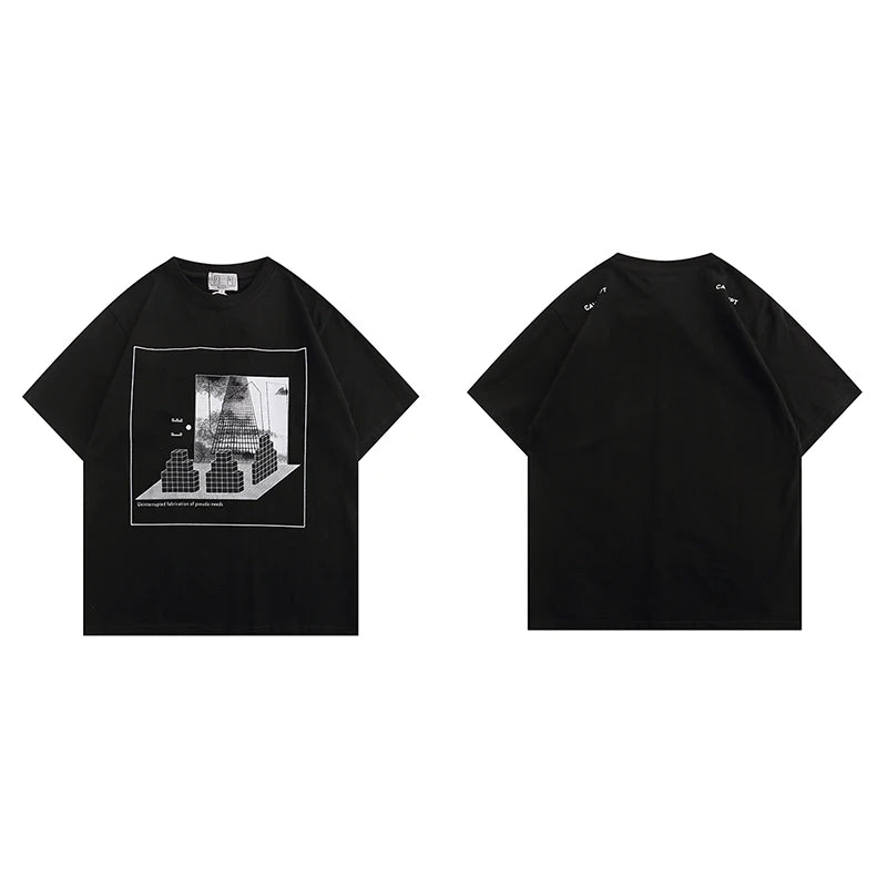 Cav Empt Japanese-style Trend Short-sleeved T Shirt Vintage Creative Print C.E Men's Women Round-neck T-shirts