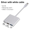 3 In 1 Type C to HDMI-compatible Adapter USB Hub Type C to HDTV Charging Converter For iPhone 15 Series Laptop Macbook Converter