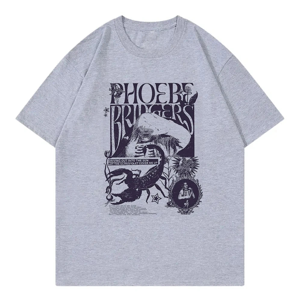 Phoebe Bridgers on Tour T Shirt Fashion Women Clothing Harajuku T-Shirt Unisex High Quality Casual Cotton Tees Shirts Graphic