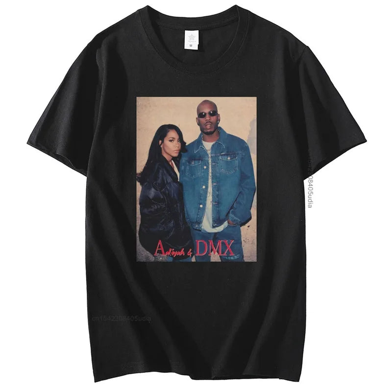 Fashion Summer Dmx and Aliyah Vintage T Shirt Anime T-Shirt Men Women Harajuku Casual Hip Hop Short Sleeve Tops Tees T Shirt