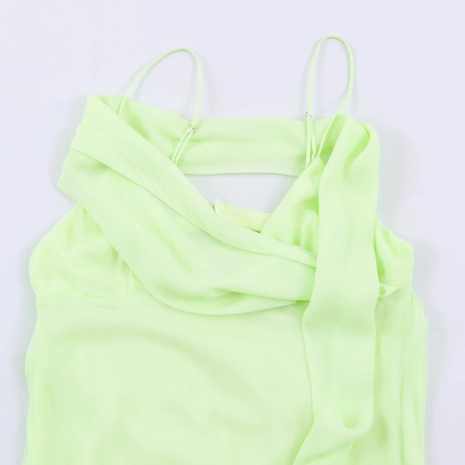 Fashionable Scarf Decorated Summer New Arrival Women's Dress Strapless Gown Polyester Fabric round Neckline Casual Wear