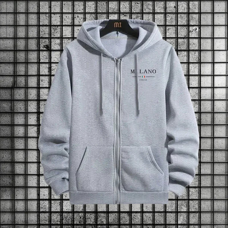 Spring 2026 Men's Tracksuit Casual Simple Quality Fashion Sportswear Single Zip Up Hoodie and Single Sports Pants Daily Jogging